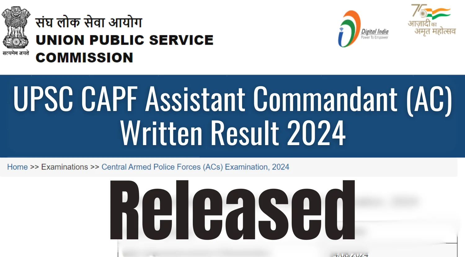 Upsc capf ac assistant commandant result 2024 sarkari result, Upsc capf ac assistant commandant result 2024 pdf download, Upsc capf ac assistant commandant result 2024 pdf, Upsc capf ac assistant commandant result 2024 date, Upsc capf ac assistant commandant result 2024 expected, Upsc capf ac assistant commandant result 2024 expected date, CAPF Result 2024, UPSC CAPF Sarkari Result 2024,