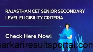 Rajasthan RSMSSB Common Eligibility Test CET 10+2 Senior Secondary Level 2024 Download Admit Card